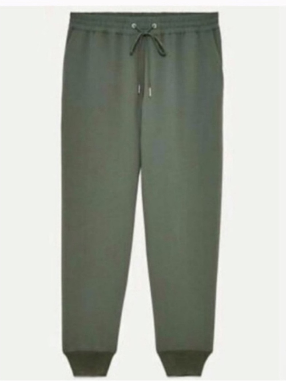Aritzia Wilfred Olive Green Crepe Cropped Joggers Pants, Size M
